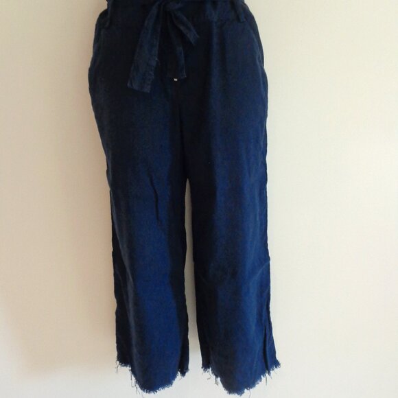 INC International Concepts Women Frayed Zip-Front Culottes Wide Leg Pants Sz 2 - Picture 2 of 10
